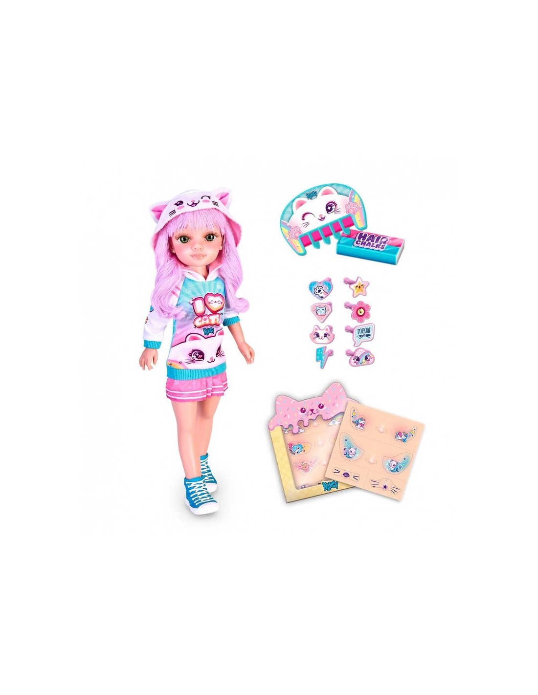 Muñeca Nancy Catwaii-Estilo felino con accesorios personalizados - Imagen 2