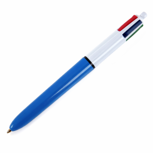 Bolígrafo retráctil de 4 colores – bolígrafo multicolor con pulsadores rojo, azul, verde y negro