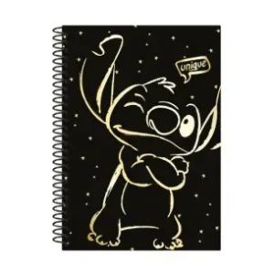 Cuaderno escolar B5 Stitch Gold cuadriculado – libreta con espiral y 100 hojas