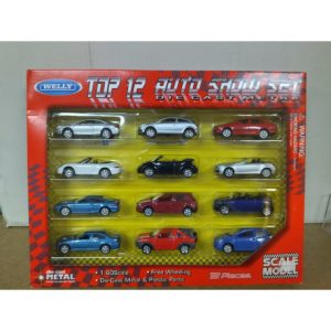 Pack 12 Coches 1:64 Welly – Peugeot, Opel, BMW, Citroën, VW, Mercedes y Porsche en miniatura metálica